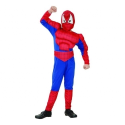 Strój karnawałowy Spiderman z mięśniami 130/140 cm